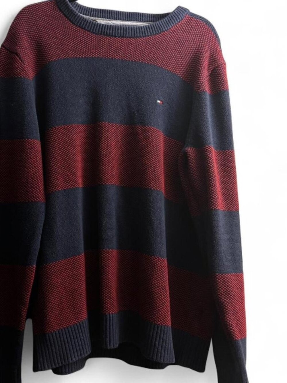 Tommy Hilfiger Red & Navy Striped Sweater, Mens XL